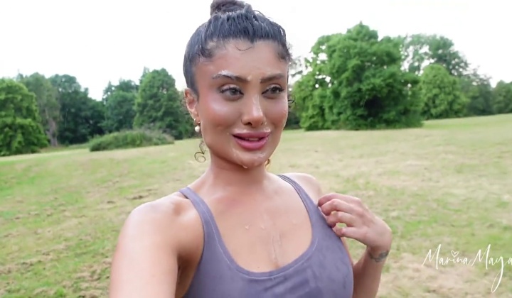 ⁣Marina maya cumwalk 2