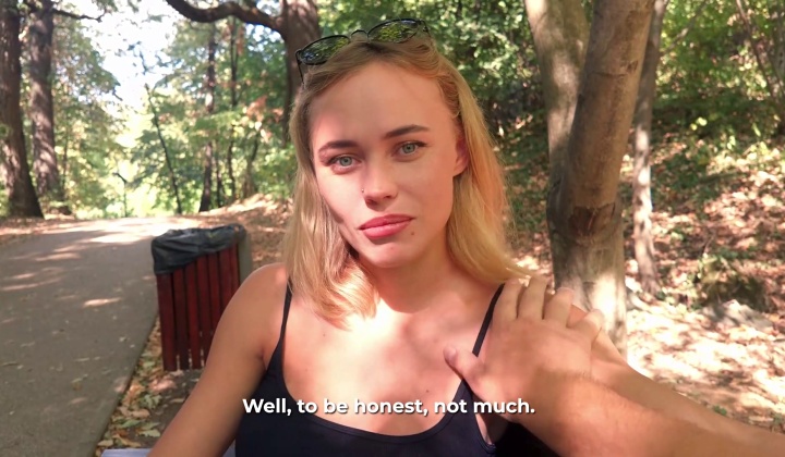 Stunning busty blonde teen screwed in the park