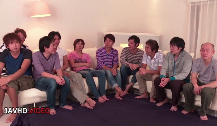 ⁣Mihono's wild asian gangbang blowjob extravaganza