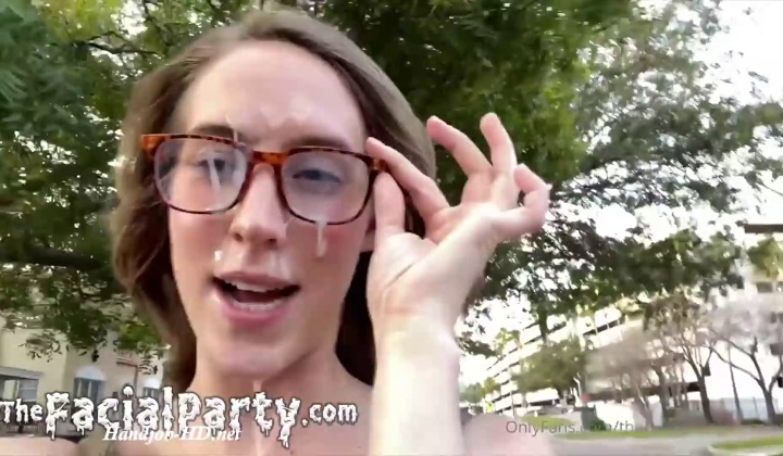 ⁣Facial party, cumwalk, cum walk, spermawalk