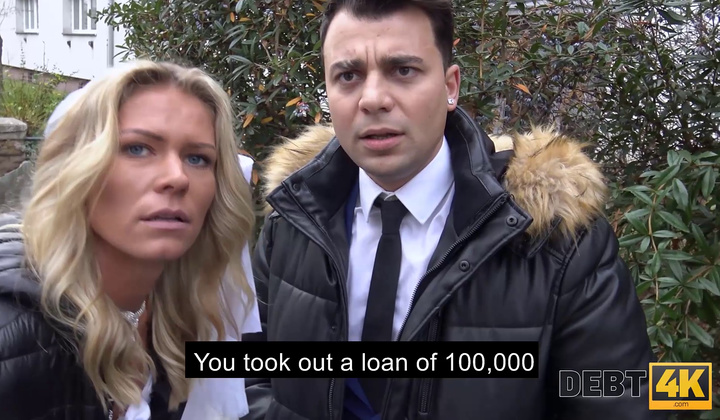 ⁣Debt4k debt collector drills pregnant woman with a tattoo on lower back
