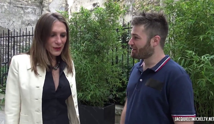 ⁣Sixtine hot french milf hard fucked by young guy